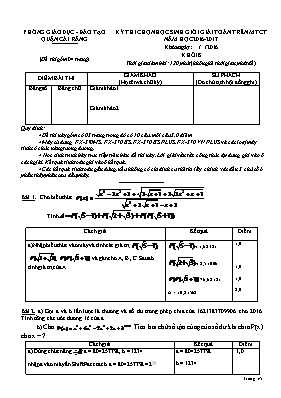 Đề  thi chọn học sinh giỏi giải toán trên MTCT năm học 2016 - 2017 - Khối 8